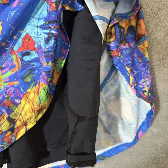 Dona Jo Size M Jojo Skirt 2 Skort Fly Blue Paint Splatter Shorts Pockets Tennis - Picture 5 of 13